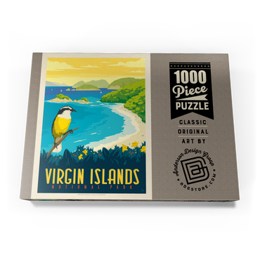 Darstellung des Puzzle Motivs Virgin Islands National Park: Trunk Bay, Vintage Poster 1000 Puzzle Schachtel Ansicht3