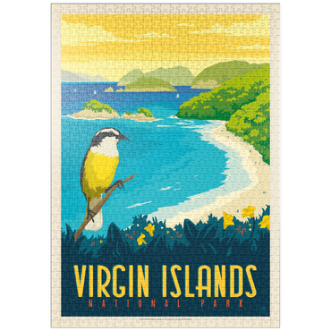 Darstellung des Puzzle Motivs puzzleplate Virgin Islands National Park: Trunk Bay, Vintage Poster 1000 Puzzle