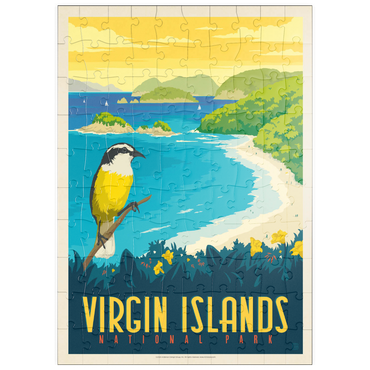 Darstellung des Puzzle Motivs puzzleplate Virgin Islands National Park: Trunk Bay, Vintage Poster 100 Puzzle
