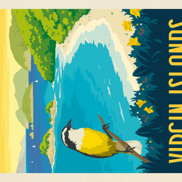 Darstellung des Puzzle Motivs Virgin Islands National Park: Trunk Bay, Vintage Poster 100 Puzzle 3D Modell