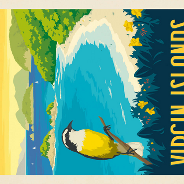 Darstellung des Puzzle Motivs Virgin Islands National Park: Trunk Bay, Vintage Poster 200 Puzzle 3D Modell