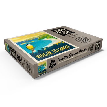 Darstellung des Puzzle Motivs Virgin Islands National Park: Trunk Bay, Vintage Poster 500 Puzzle Schachtel Ansicht1