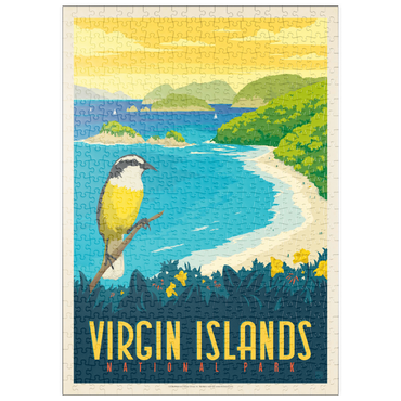 Darstellung des Puzzle Motivs puzzleplate Virgin Islands National Park: Trunk Bay, Vintage Poster 500 Puzzle