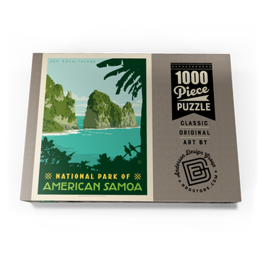 Darstellung des Puzzle Motivs National Park of American Samoa, Vintage Poster 1000 Puzzle Schachtel Ansicht3