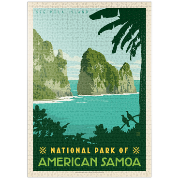 Darstellung des Puzzle Motivs puzzleplate National Park of American Samoa, Vintage Poster 1000 Puzzle