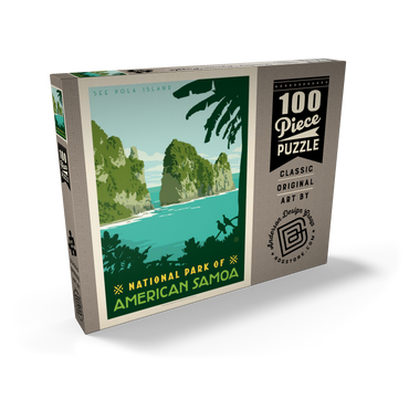 Darstellung des Puzzle Motivs National Park of American Samoa, Vintage Poster 100 Puzzle Schachtel Ansicht2