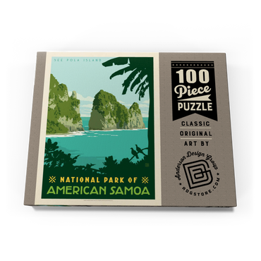 Darstellung des Puzzle Motivs National Park of American Samoa, Vintage Poster 100 Puzzle Schachtel Ansicht3