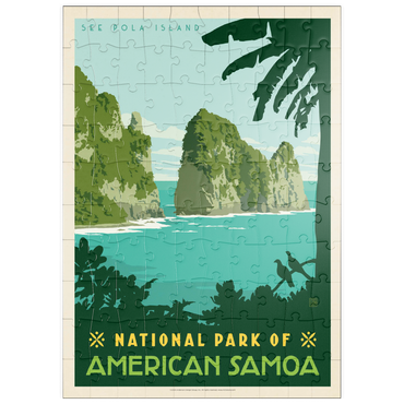 Darstellung des Puzzle Motivs puzzleplate National Park of American Samoa, Vintage Poster 100 Puzzle