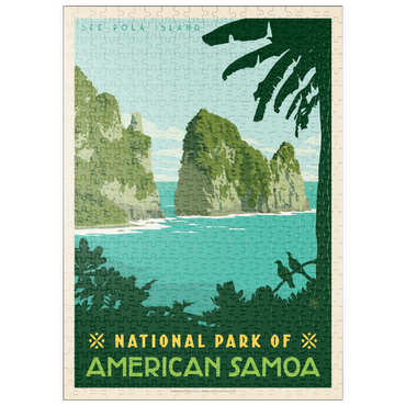 Darstellung des Puzzle Motivs puzzleplate National Park of American Samoa, Vintage Poster 500 Puzzle