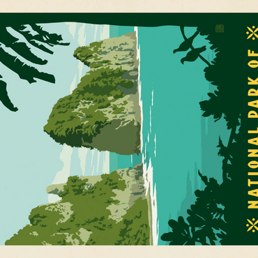 Darstellung des Puzzle Motivs National Park of American Samoa, Vintage Poster 500 Puzzle 3D Modell