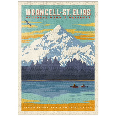 Darstellung des Puzzle Motivs puzzleplate Wrangell-St. Elias National Park, Vintage Poster 1000 Puzzle