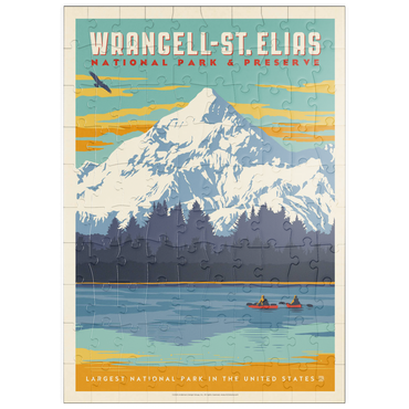 Darstellung des Puzzle Motivs puzzleplate Wrangell-St. Elias National Park, Vintage Poster 100 Puzzle