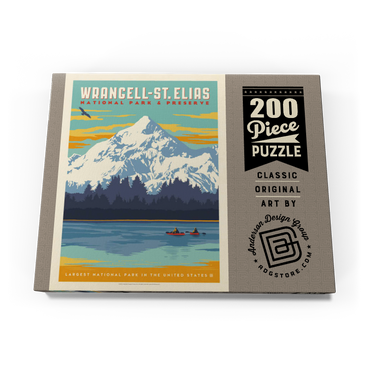 Darstellung des Puzzle Motivs Wrangell-St. Elias National Park, Vintage Poster 200 Puzzle Schachtel Ansicht3