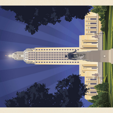 Darstellung des Puzzle Motivs Baton Rouge, Louisiana: State Capitol, Vintage Poster 1000 Puzzle 3D Modell