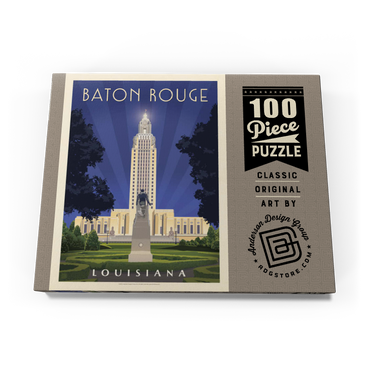 Darstellung des Puzzle Motivs Baton Rouge, Louisiana: State Capitol, Vintage Poster 100 Puzzle Schachtel Ansicht3