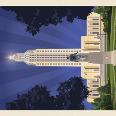 Darstellung des Puzzle Motivs Baton Rouge, Louisiana: State Capitol, Vintage Poster 200 Puzzle 3D Modell