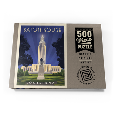 Darstellung des Puzzle Motivs Baton Rouge, Louisiana: State Capitol, Vintage Poster 500 Puzzle Schachtel Ansicht3