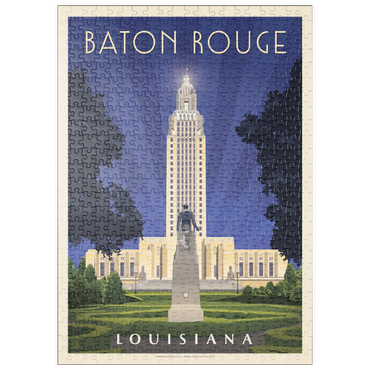 Darstellung des Puzzle Motivs puzzleplate Baton Rouge, Louisiana: State Capitol, Vintage Poster 500 Puzzle