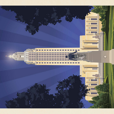 Darstellung des Puzzle Motivs Baton Rouge, Louisiana: State Capitol, Vintage Poster 500 Puzzle 3D Modell