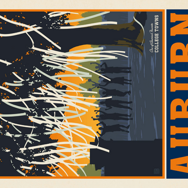 Darstellung des Puzzle Motivs American College Towns: Auburn, Alabama, Vintage Poster 1000 Puzzle 3D Modell