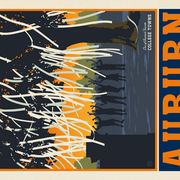 Darstellung des Puzzle Motivs American College Towns: Auburn, Alabama, Vintage Poster 500 Puzzle 3D Modell