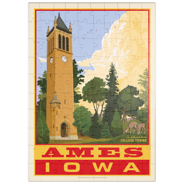 Darstellung des Puzzle Motivs puzzleplate American College Towns: Ames, Iowa, Vintage Poster 100 Puzzle