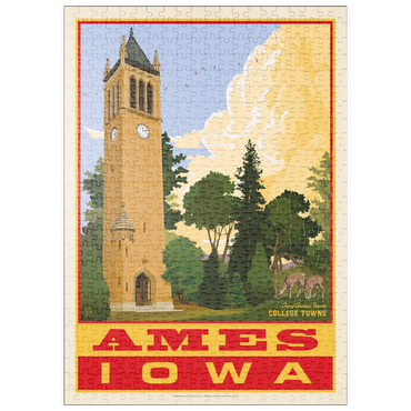 Darstellung des Puzzle Motivs puzzleplate American College Towns: Ames, Iowa, Vintage Poster 500 Puzzle