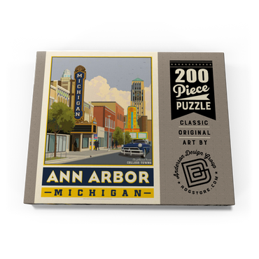 Darstellung des Puzzle Motivs American College Towns: Ann Arbor, Michigan, Vintage Poster 200 Puzzle Schachtel Ansicht3