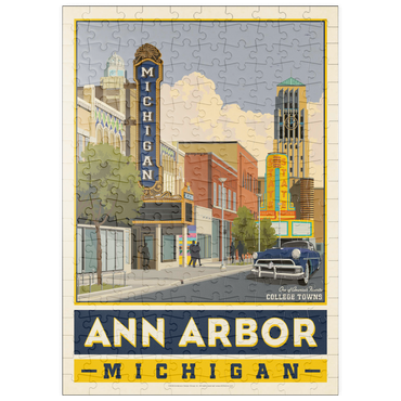 Darstellung des Puzzle Motivs puzzleplate American College Towns: Ann Arbor, Michigan, Vintage Poster 200 Puzzle
