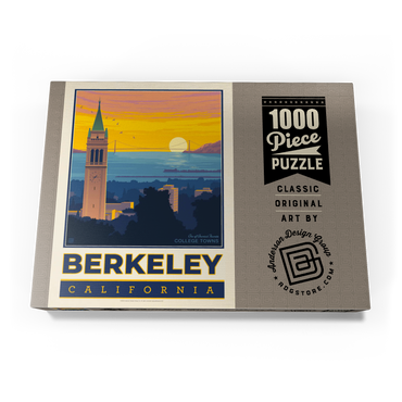Darstellung des Puzzle Motivs American College Towns: Berkeley, CA, Vintage Poster 1000 Puzzle Schachtel Ansicht3