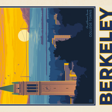 Darstellung des Puzzle Motivs American College Towns: Berkeley, CA, Vintage Poster 1000 Puzzle 3D Modell
