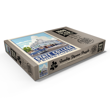 Darstellung des Puzzle Motivs American College Towns: State College, PA, Vintage Poster 1000 Puzzle Schachtel Ansicht1