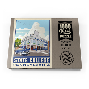 Darstellung des Puzzle Motivs American College Towns: State College, PA, Vintage Poster 1000 Puzzle Schachtel Ansicht3