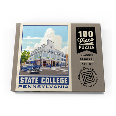 Darstellung des Puzzle Motivs American College Towns: State College, PA, Vintage Poster 100 Puzzle Schachtel Ansicht3
