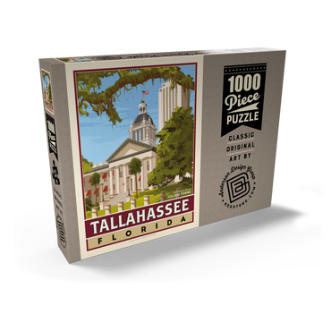 Darstellung des Puzzle Motivs American College Towns: Tallahassee, FL, Vintage Poster 1000 Puzzle Schachtel Ansicht2