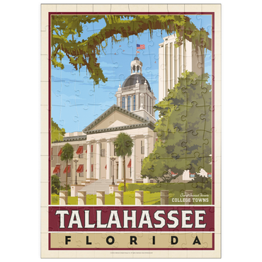 Darstellung des Puzzle Motivs puzzleplate American College Towns: Tallahassee, FL, Vintage Poster 100 Puzzle