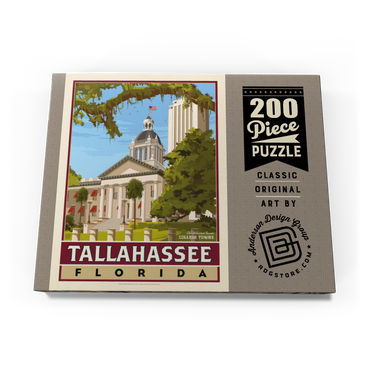 Darstellung des Puzzle Motivs American College Towns: Tallahassee, FL, Vintage Poster 200 Puzzle Schachtel Ansicht3