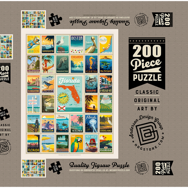 Darstellung des Puzzle Motivs Florida: Multi-Image Print, Vintage Poster 200 Puzzle Schachtel 3D Modell