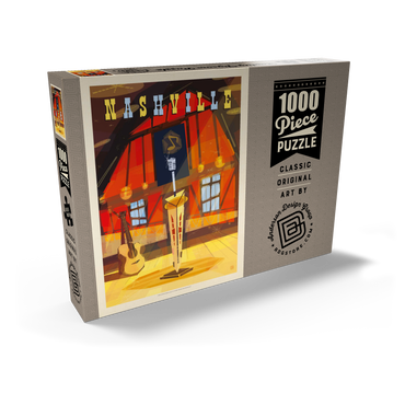 Darstellung des Puzzle Motivs Nashville, TN: Grand Ole Opry (Mod Design), Vintage Poster 1000 Puzzle Schachtel Ansicht2