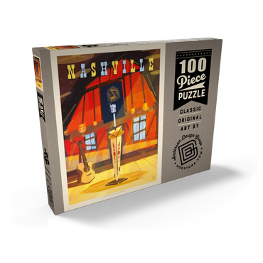 Darstellung des Puzzle Motivs Nashville, TN: Grand Ole Opry (Mod Design), Vintage Poster 100 Puzzle Schachtel Ansicht2