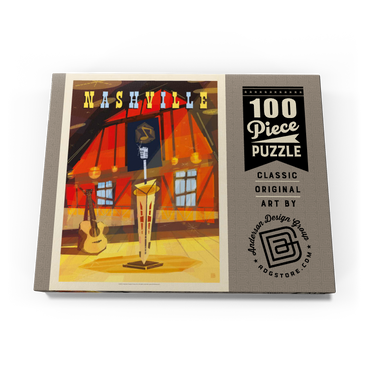 Darstellung des Puzzle Motivs Nashville, TN: Grand Ole Opry (Mod Design), Vintage Poster 100 Puzzle Schachtel Ansicht3