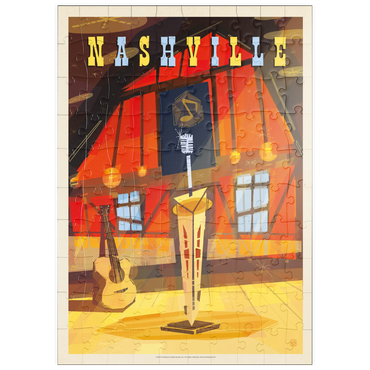 Darstellung des Puzzle Motivs puzzleplate Nashville, TN: Grand Ole Opry (Mod Design), Vintage Poster 100 Puzzle