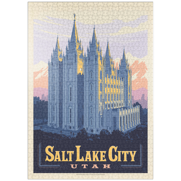 Darstellung des Puzzle Motivs puzzleplate Salt Lake City, Utah: Temple Square, Vintage Poster 1000 Puzzle