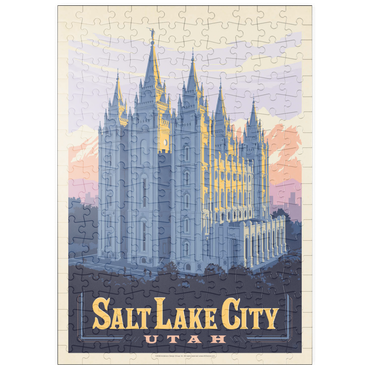 Darstellung des Puzzle Motivs puzzleplate Salt Lake City, Utah: Temple Square, Vintage Poster 200 Puzzle