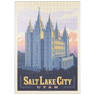 Darstellung des Puzzle Motivs puzzleplate Salt Lake City, Utah: Temple Square, Vintage Poster 500 Puzzle
