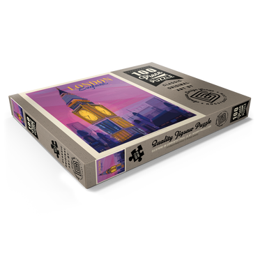 Darstellung des Puzzle Motivs England: London, Big Ben (Mod Design), Vintage Poster 100 Puzzle Schachtel Ansicht1