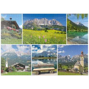 Darstellung des Puzzle Motivs puzzleplate Am Wilden Kaiser: Ellmau, Scheffau und Going in Tirol 1000 Puzzle