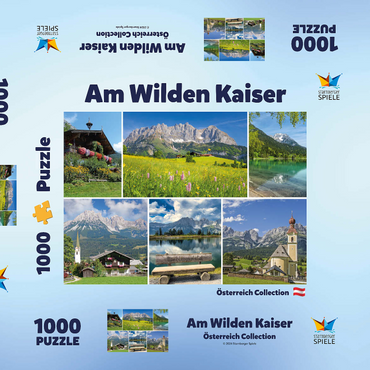 Darstellung des Puzzle Motivs Am Wilden Kaiser: Ellmau, Scheffau und Going in Tirol 1000 Puzzle Schachtel 3D Modell