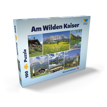 Darstellung des Puzzle Motivs Am Wilden Kaiser: Ellmau, Scheffau und Going in Tirol 100 Puzzle Schachtel Ansicht2