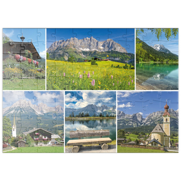 Darstellung des Puzzle Motivs puzzleplate Am Wilden Kaiser: Ellmau, Scheffau und Going in Tirol 100 Puzzle